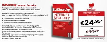 Promotions Bullguard internet security - Bullguard - Valide de 02/04/2021 à 30/04/2021 chez Compudeals