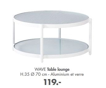 Promotions Wave table lounge - Produit maison - Casa - Valide de 03/04/2021 à 31/08/2021 chez Casa