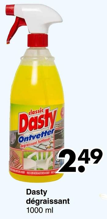 Promotions Dasty dégraissant - Dasty - Valide de 06/04/2021 à 17/04/2021 chez Wibra