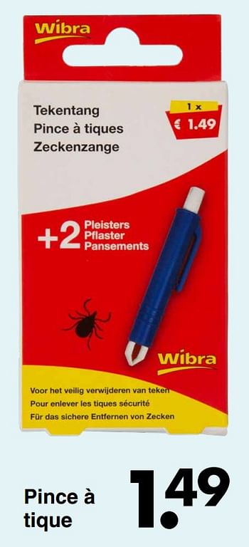 Promoties Pince à tique - Huismerk - Wibra - Geldig van 06/04/2021 tot 17/04/2021 bij Wibra