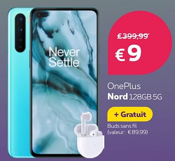Promoties Oneplus nord 128gb 5g - OnePlus - Geldig van 03/04/2021 tot 02/05/2021 bij Proximus
