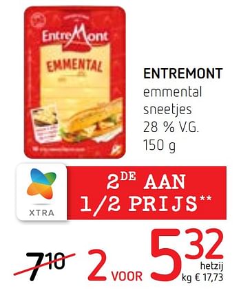 Promoties Entremont emmental sneetjes - Entre Mont - Geldig van 08/04/2021 tot 21/04/2021 bij Spar (Colruytgroup)