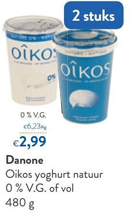 Promoties Danone oikos yoghurt natuur 0 % v.g. - Danone - Geldig van 07/04/2021 tot 20/04/2021 bij OKay