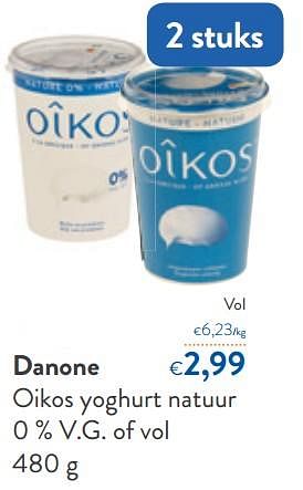 Promoties Danone oikos yoghurt natuur vol - Danone - Geldig van 07/04/2021 tot 20/04/2021 bij OKay