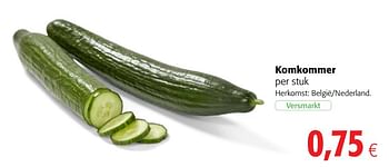 Promoties Komkommer - Huismerk - Colruyt - Geldig van 07/04/2021 tot 20/04/2021 bij Colruyt