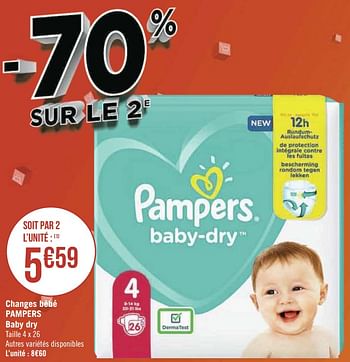 Promotions Changes bébé pampers baby dry - Pampers - Valide de 05/04/2021 à 18/04/2021 chez Géant Casino