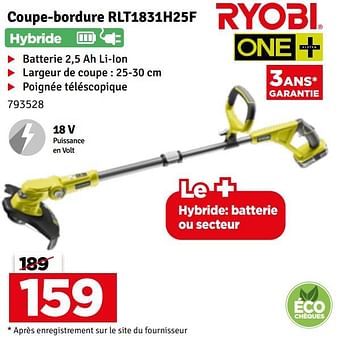Promoties Ryobi coupe-bordure rlt1831-h25f - Ryobi - Geldig van 06/04/2021 tot 18/04/2021 bij Mr. Bricolage