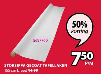 Promoties Storsippa gecoat tafellaken - Huismerk - Jysk - Geldig van 06/04/2021 tot 18/04/2021 bij Jysk