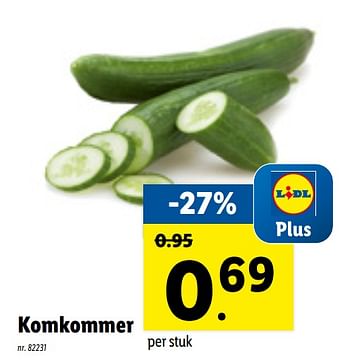 Promotions Komkommer - Produit maison - Lidl - Valide de 12/04/2021 à 17/04/2021 chez Lidl