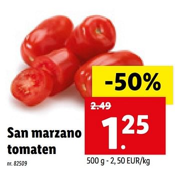 Promoties San marzano tomaten - Huismerk - Lidl - Geldig van 12/04/2021 tot 17/04/2021 bij Lidl