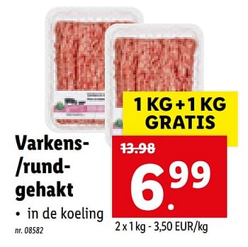 Promoties Varkens- -rundgehakt - Huismerk - Lidl - Geldig van 12/04/2021 tot 17/04/2021 bij Lidl