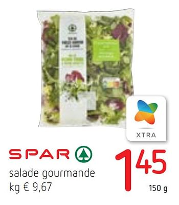 Promotions Salade gourmande - Spar - Valide de 08/04/2021 à 21/04/2021 chez Spar (Colruytgroup)