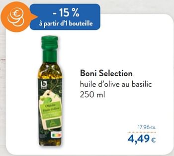 Promotions Boni selection huile d`olive au basilic - Boni - Valide de 07/04/2021 à 20/04/2021 chez OKay