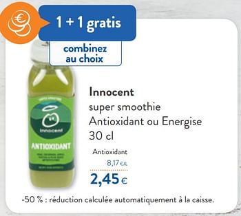 Innocent Innocent super smoothie antioxidant ou energise - Promotie bij OKay