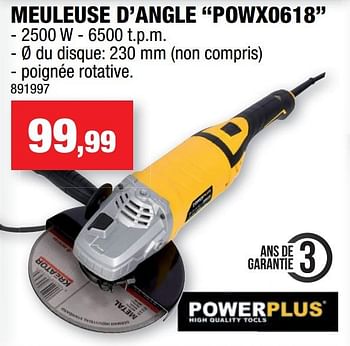 Promotions Powerplus meuleuse d`angle powx0618 - Powerplus - Valide de 07/04/2021 à 18/04/2021 chez Hubo