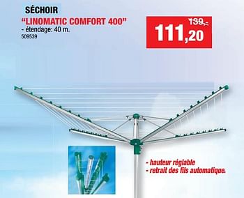 Promotions Séchoir linomatic comfort 400 - Leifheit - Valide de 07/04/2021 à 18/04/2021 chez Hubo