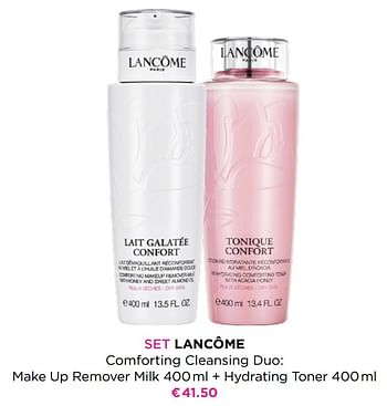 Promoties Lancôme make up remover milk + hydrating toner - Lancome - Geldig van 05/04/2021 tot 18/04/2021 bij ICI PARIS XL