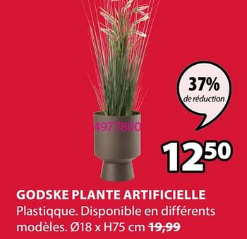 Promotions Godske plante artificielle - Produit Maison - Jysk - Valide de 06/04/2021 à 18/04/2021 chez Jysk