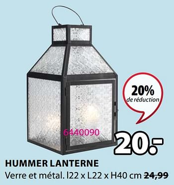 Promotions Hummer lanterne - Produit Maison - Jysk - Valide de 06/04/2021 à 18/04/2021 chez Jysk