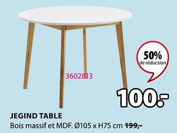 Promotions Jegind table - Produit Maison - Jysk - Valide de 06/04/2021 à 18/04/2021 chez Jysk