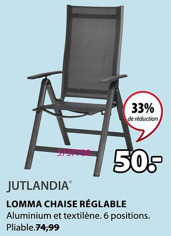 Promotions Lomma chaise réglable - Jutlandia - Valide de 06/04/2021 à 18/04/2021 chez Jysk