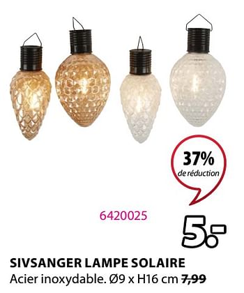 Promotions Sivsanger lampe solaire - Produit Maison - Jysk - Valide de 06/04/2021 à 18/04/2021 chez Jysk