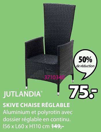 Promoties Skive chaise réglable - Jutlandia - Geldig van 06/04/2021 tot 18/04/2021 bij Jysk