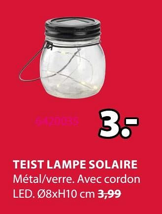 Promotions Teist lampe solaire - Produit Maison - Jysk - Valide de 06/04/2021 à 18/04/2021 chez Jysk