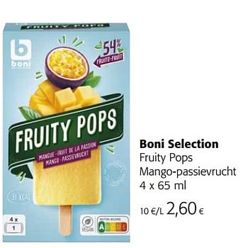 Promoties Boni selection fruity pops mango-passievrucht - Boni - Geldig van 07/04/2021 tot 20/04/2021 bij Colruyt
