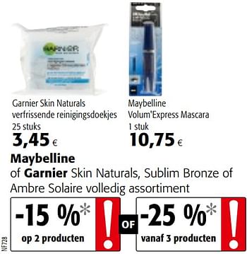 Promoties Maybelline volum`express mascara - Maybelline - Geldig van 07/04/2021 tot 20/04/2021 bij Colruyt