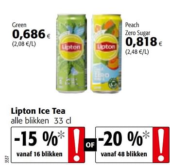 Promoties Lipton ice tea alle blikken - Lipton - Geldig van 07/04/2021 tot 20/04/2021 bij Colruyt