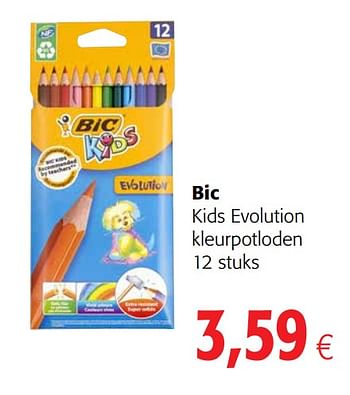 Promoties Bic kids evolution kleurpotloden - BIC - Geldig van 07/04/2021 tot 20/04/2021 bij Colruyt