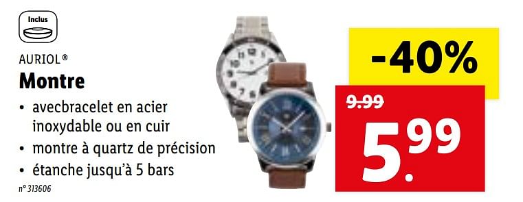 Montre discount auriol lidl