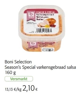 Promoties Boni selection season`s special varkensgebraad salsa - Boni - Geldig van 07/04/2021 tot 20/04/2021 bij Colruyt