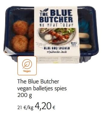 Promoties The blue butcher vegan balletjes spies - The Blue Butcher  - Geldig van 07/04/2021 tot 20/04/2021 bij Colruyt
