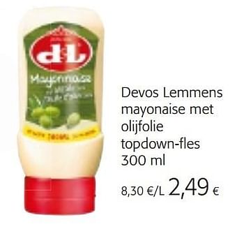 Promoties Devos lemmens mayonaise met olijfolie - Devos Lemmens - Geldig van 07/04/2021 tot 20/04/2021 bij Colruyt