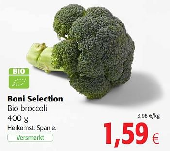 Promoties Boni selection bio broccoli - Boni - Geldig van 07/04/2021 tot 20/04/2021 bij Colruyt