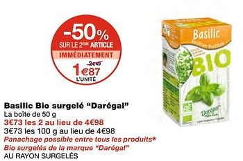 Promotions Basilic bio surgelé darégal - Daregal - Valide de 07/04/2021 à 18/04/2021 chez MonoPrix