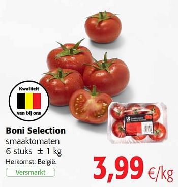 Promotions Boni selection smaaktomaten - Boni - Valide de 07/04/2021 à 20/04/2021 chez Colruyt