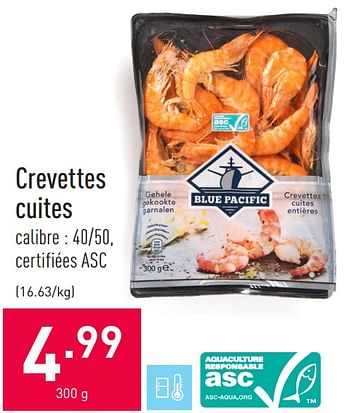 Promotions Crevettes cuites - Produit maison - Aldi - Valide de 16/04/2021 à 23/04/2021 chez Aldi