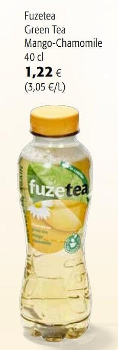 Promotions Fuzetea green tea mango-chamomile - FuzeTea - Valide de 07/04/2021 à 20/04/2021 chez Colruyt