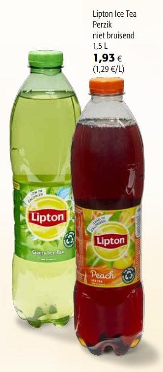 Promoties Lipton ice tea perzik niet bruisend - Lipton - Geldig van 07/04/2021 tot 20/04/2021 bij Colruyt