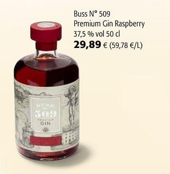 Promoties Buss n° 509 premium gin raspberry - Buss n°509 - Geldig van 07/04/2021 tot 20/04/2021 bij Colruyt