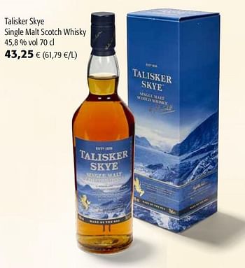 Promoties Talisker skye single malt scotch whisky - Talisker - Geldig van 07/04/2021 tot 20/04/2021 bij Colruyt