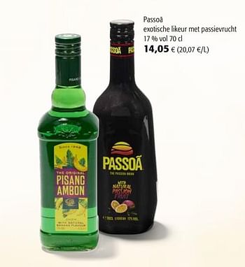 Promoties Passoã exotische likeur met passievrucht - Passoa - Geldig van 07/04/2021 tot 20/04/2021 bij Colruyt
