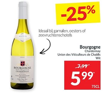 Promoties Bourgogne chardonnay union des viticulteurs de chablis wit - Witte wijnen - Geldig van 13/04/2021 tot 18/04/2021 bij Intermarche