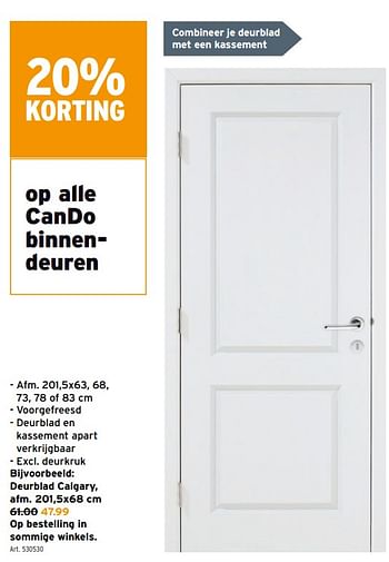 Promoties Deurblad calgary - CanDo - Geldig van 14/04/2021 tot 27/04/2021 bij Gamma