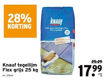 Promoties Knauf tegellijm flex grijs - Knauf - Geldig van 14/04/2021 tot 27/04/2021 bij Gamma