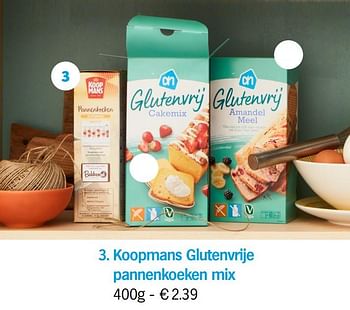 Promoties Koopmans glutenvrije pannenkoeken mix - Koopmans - Geldig van 08/04/2021 tot 05/05/2021 bij Albert Heijn