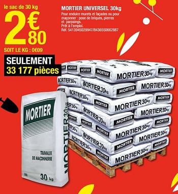 Promotions Mortier universel - Produit Maison - Brico Depot - Valide de 02/04/2021 à 15/04/2021 chez Brico Depot